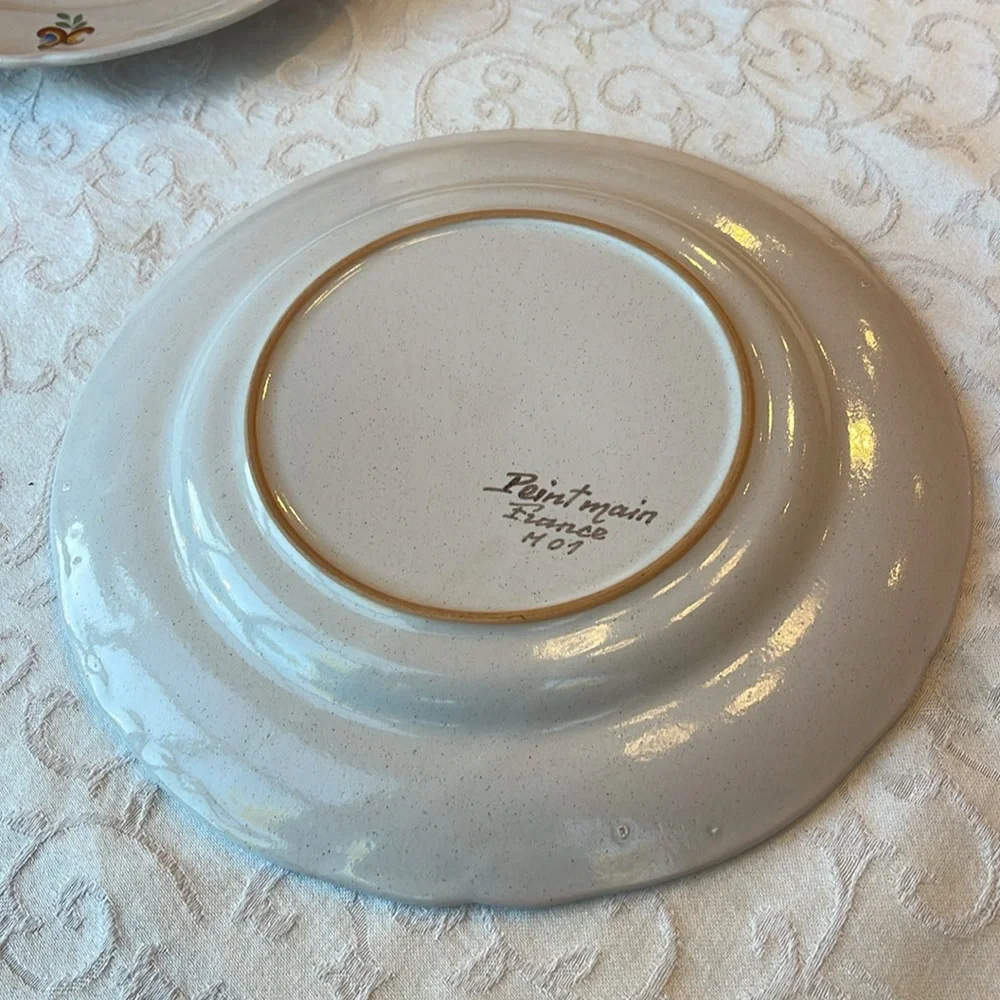 Vintage French hot air balloon plate , hand painted in France